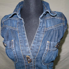 Load image into Gallery viewer, XDYE denim belted midi dress (XS)
