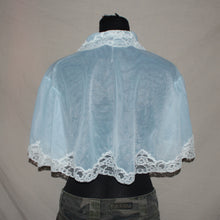 Load image into Gallery viewer, Baby blue sheer bed jacket lace trim (free size)
