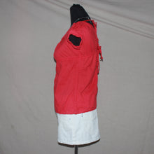 Load image into Gallery viewer, Red puff-sleeve babydoll blouse (XS)
