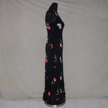 Load image into Gallery viewer, 90s inspired black floral maxi dress (S)
