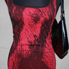 Load image into Gallery viewer, Portrait print red mini bodycon dress (S)
