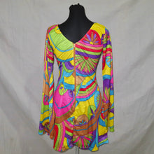 Load image into Gallery viewer, Boho patterned flared bright midi dress (S)
