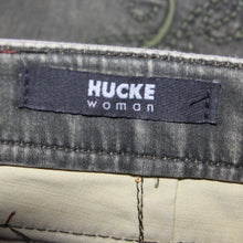 Load image into Gallery viewer, Olive green flared denim jeans (W28)

