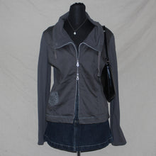 Load image into Gallery viewer, Graphic asymmetrical double zipped long sleeves (M)
