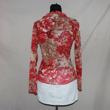 Load image into Gallery viewer, Rose patterned mesh asymmetrical top (S)

