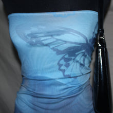 Load image into Gallery viewer, PLT blue butterfly patterned tube dress (XS)
