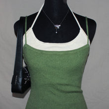Load image into Gallery viewer, Two-toned green halter midi dress (S)
