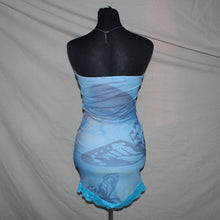 Load image into Gallery viewer, PLT blue butterfly patterned tube dress (XS)
