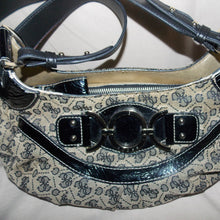 Load image into Gallery viewer, Guess monogram black and beige long shoulder bag
