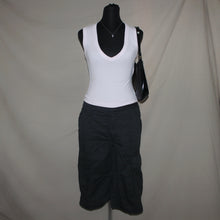 Load image into Gallery viewer, Gingham patterned dark gray cargo jorts (XS)
