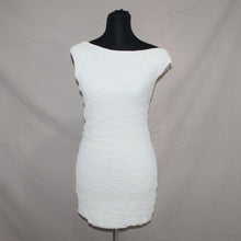 Load image into Gallery viewer, Asymmetrical white patterned midi dress (XS)
