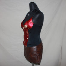 Load image into Gallery viewer, Red floral patterned corset (S)
