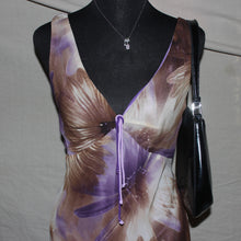 Load image into Gallery viewer, Vesitire purple floral midi dress (S)
