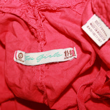 Load image into Gallery viewer, Red puff-sleeve babydoll blouse (XS)
