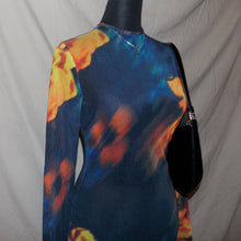 Load image into Gallery viewer, Skin tight mesh Meshki floral patterned long dress (S)
