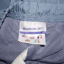 Load image into Gallery viewer, Reebok gray blue stripped trackpants (L)
