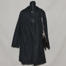 Load image into Gallery viewer, Black polka dot interior trench coat (M)
