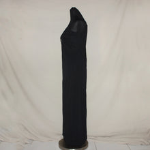 Load image into Gallery viewer, Black v-cut bedazzled maxi dress (M)
