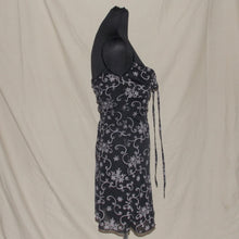 Load image into Gallery viewer, ViF boho pattern black ruched dress (S)
