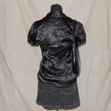 Load image into Gallery viewer, Black satin type button up (S)
