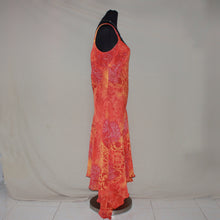Load image into Gallery viewer, Orange-pink patterned asymmetric maxi dress (M)
