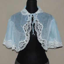 Load image into Gallery viewer, Baby blue sheer bed jacket lace trim (free size)
