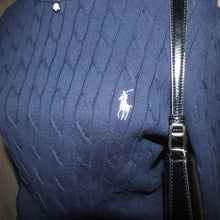 Load image into Gallery viewer, Polo Ralph Lauren navy blue knitted sweater (M)
