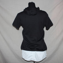 Load image into Gallery viewer, Black hooded button up tee (S)
