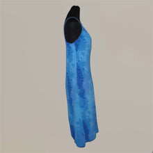 Load image into Gallery viewer, Blue floral v-cut midi dress (S)
