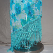Load image into Gallery viewer, 90s inspired turquoise floral fringe maxi dress (M/L)
