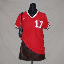 Load image into Gallery viewer, Adidas vintage red v-neck cotton jersey (M)
