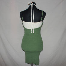 Load image into Gallery viewer, Two-toned green halter midi dress (S)

