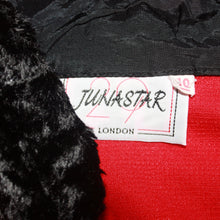 Load image into Gallery viewer, Red fitted coat with black faux fur (S)
