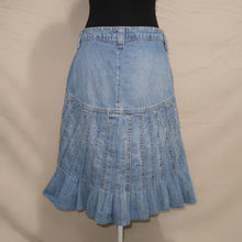 Load image into Gallery viewer, Desigual ruffled denim long skirt (W36)
