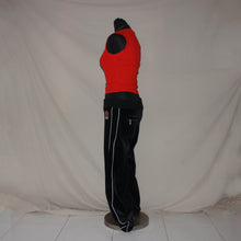 Load image into Gallery viewer, Black velvet "3" wide leg joggers (S)
