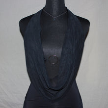 Load image into Gallery viewer, Oh Polly black ruched cowl neck midi dress (XS)
