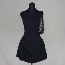 Load image into Gallery viewer, Black ruched bubble midi dress (S)
