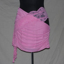 Load image into Gallery viewer, Outcast pink laced asymmetrical with tag ruched skirt (M)
