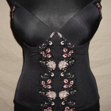 Load image into Gallery viewer, Black floral corset (S)
