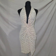 Load image into Gallery viewer, Gold halter flounce London dress (S/M)
