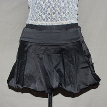 Load image into Gallery viewer, Black satin bubble mini skirt (S)
