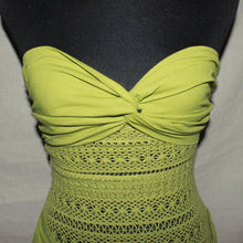 Load image into Gallery viewer, Ego Bendeau ruched crocheted tube midi dress (XS)
