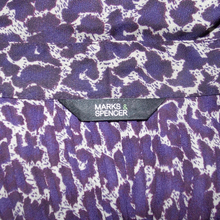 Load image into Gallery viewer, Purple cheetah print ruched mesh top (S)
