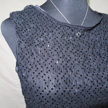 Load image into Gallery viewer, Black sequence mesh ruched top (M)

