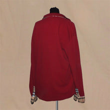 Load image into Gallery viewer, Burberry maroon collared gingham patterned sweater (XL)

