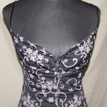 Load image into Gallery viewer, ViF boho pattern black ruched dress (S)
