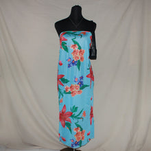 Load image into Gallery viewer, Blue mesh floral long tub dress (M)
