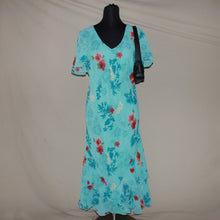 Load image into Gallery viewer, Teal floral maxi dress (L)
