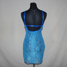 Load image into Gallery viewer, Blue laced midi dress (S)
