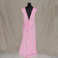 Load image into Gallery viewer, Pink deep v back maxi dress with long drape (L)
